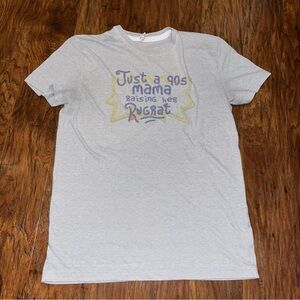 Gray Graphic Tee - '90s Mama' Design